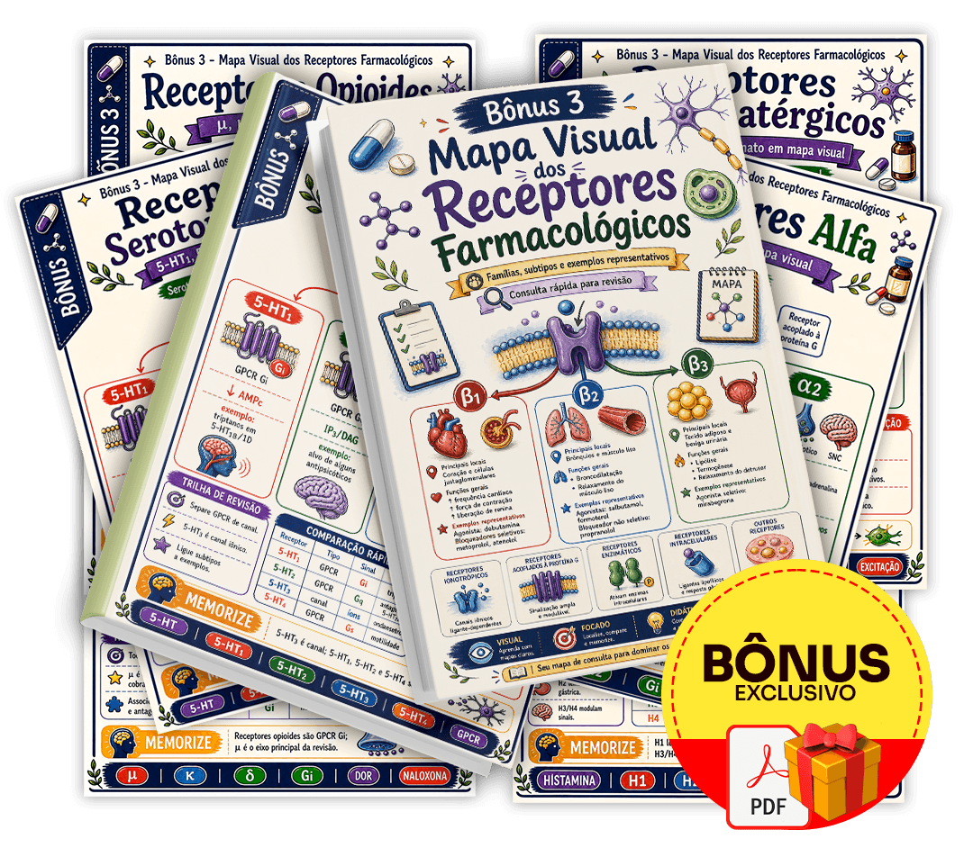 Mockup do bônus 3 - Mapa Visual dos Receptores Farmacológicos